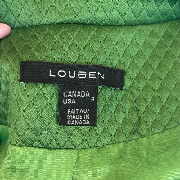 Chic Green Textured Zip-Up Jacket - Louben - Size 8 - Picture 11 of 12
